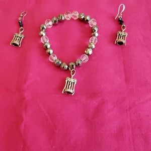 Swarovski beaded braclet & earrings